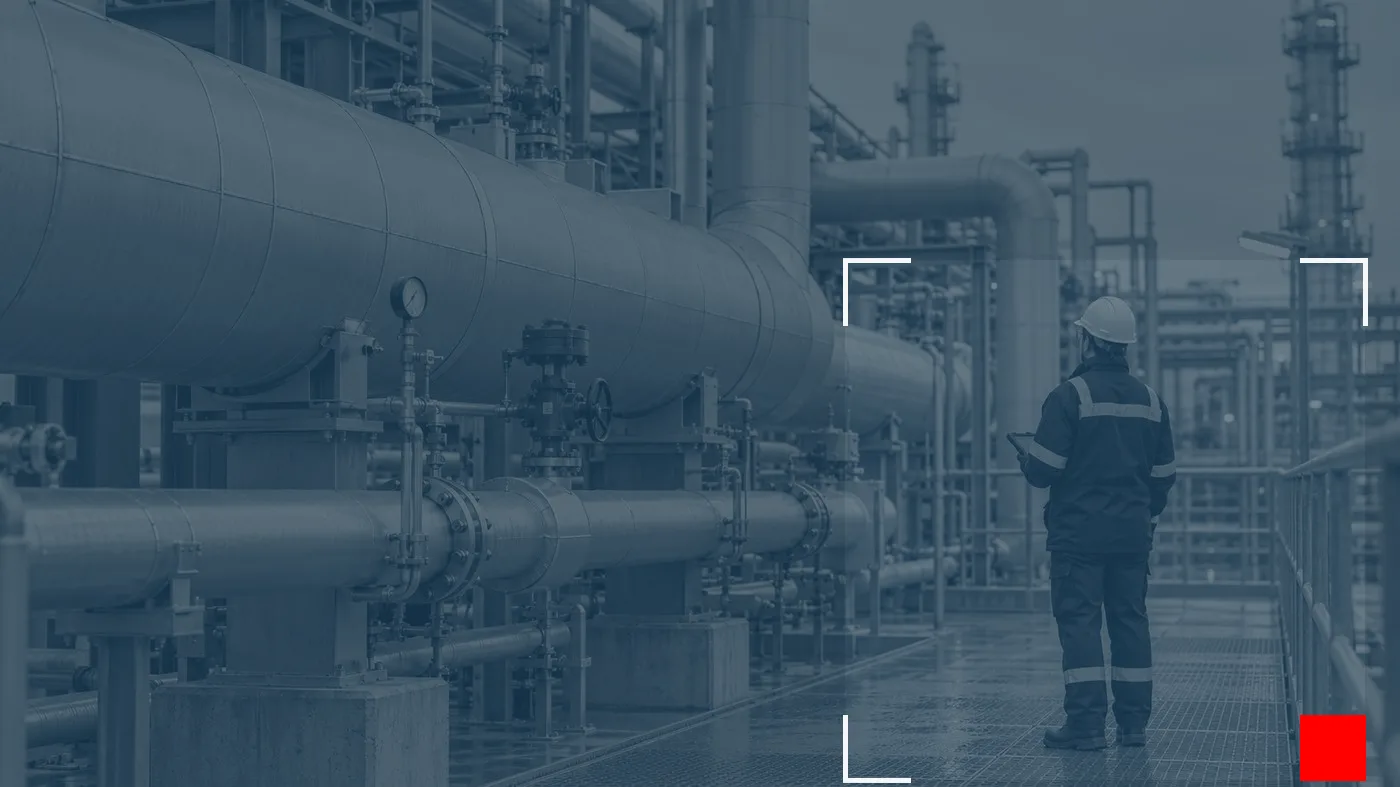 Engineers reviewing work together on an industrial site